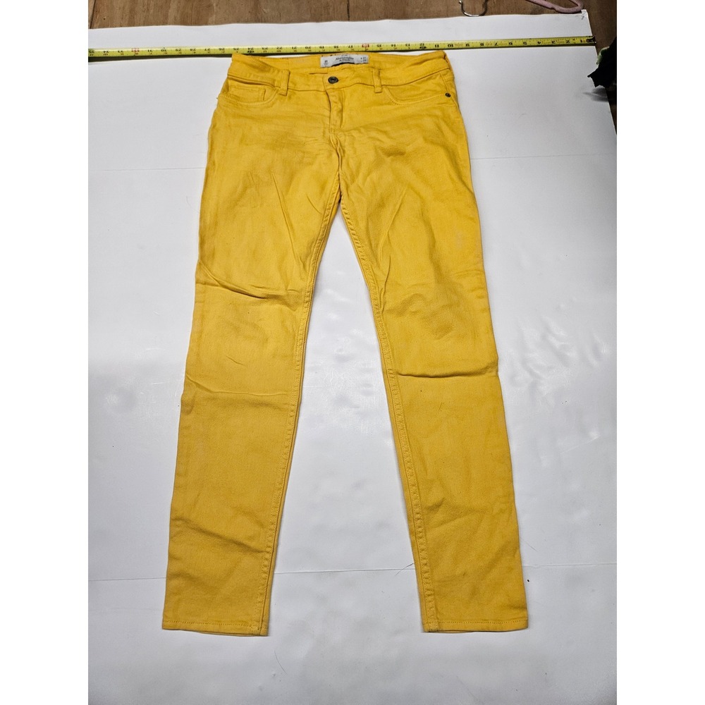 Abercrombie & Fitch Yellow Skinny Jeans Womens 4R W27 L29 Low Rise Stretch Denim